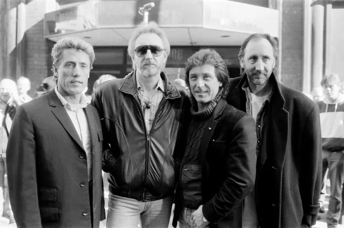Framed Print : British rock group The Who in London. Left to right: Roger Daltrey, John Entwistle Framed Print : British rock group The Who in London. Left to right: Roger Daltrey, John Entwistle