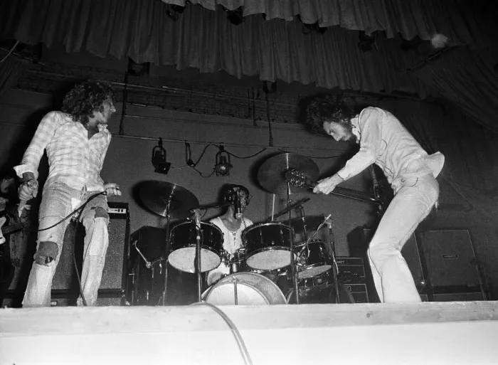 Framed Print : British rock group The Who performing on stage during a concert at the University of Framed Print : British rock group The Who performing on stage during a concert at the University of