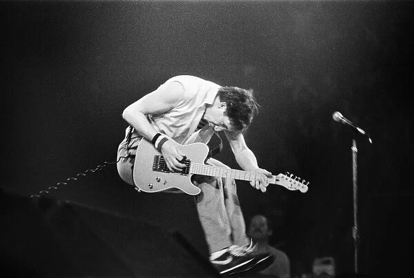 British rock group The Who in Toronto, Canada. Guitarist Pete Townshend performing