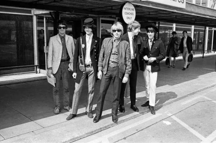 Framed Print : British rock group The Yardbirds at london airport as they leave for Canada as they start Framed Print : British rock group The Yardbirds at london airport as they leave for Canada as they start