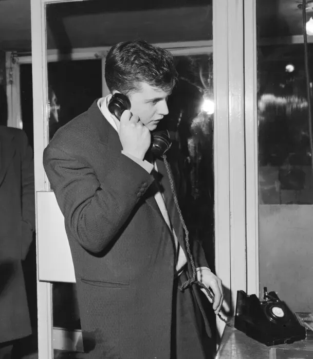 Framed Print : British rock and roll singer Terry Dene made his farewell public appearance in Jack