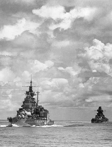 British Royal Navy battleship HMS Valiant, part of the Eastern Fleet during Allied Naval