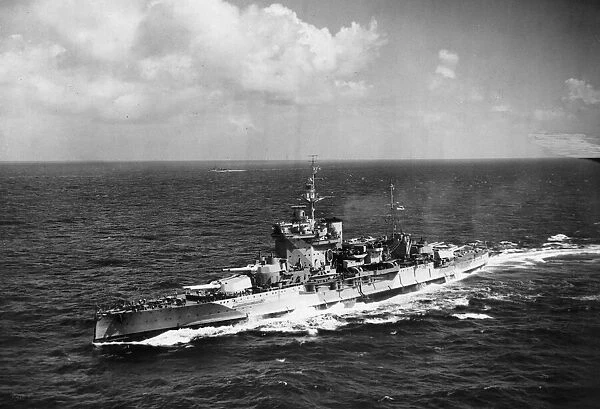 British Royal Navy warship HMS Warspite, flagship of Admiral Sir James Somerville