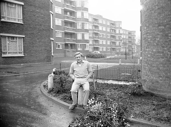 British singer and actor Gary Miller seen here outside his council flat