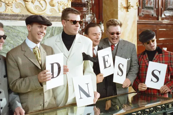Framed Print : British ska group Madness pose at a photocall. 7th August 1992 Framed Print : British ska group Madness pose at a photocall. 7th August 1992