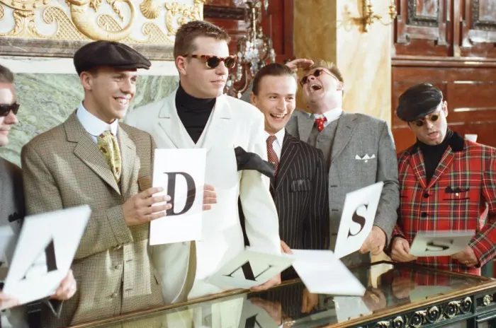 Framed Print : British ska group Madness pose at a photocall. 7th August 1992 Framed Print : British ska group Madness pose at a photocall. 7th August 1992