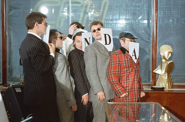 British ska group Madness pose at a photocall. 7th August 1992
