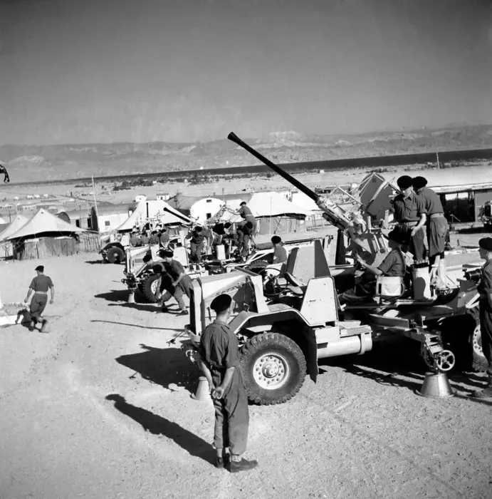 Framed Print : British soldiers enjoy some time off in Aqaba, Jordan. March 1952 C1292