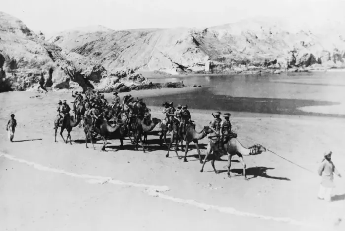 Framed Print : British soldiers with Indian fishermen and camels. 3rd March 1944 Framed Print : British soldiers with Indian fishermen and camels. 3rd March 1944
