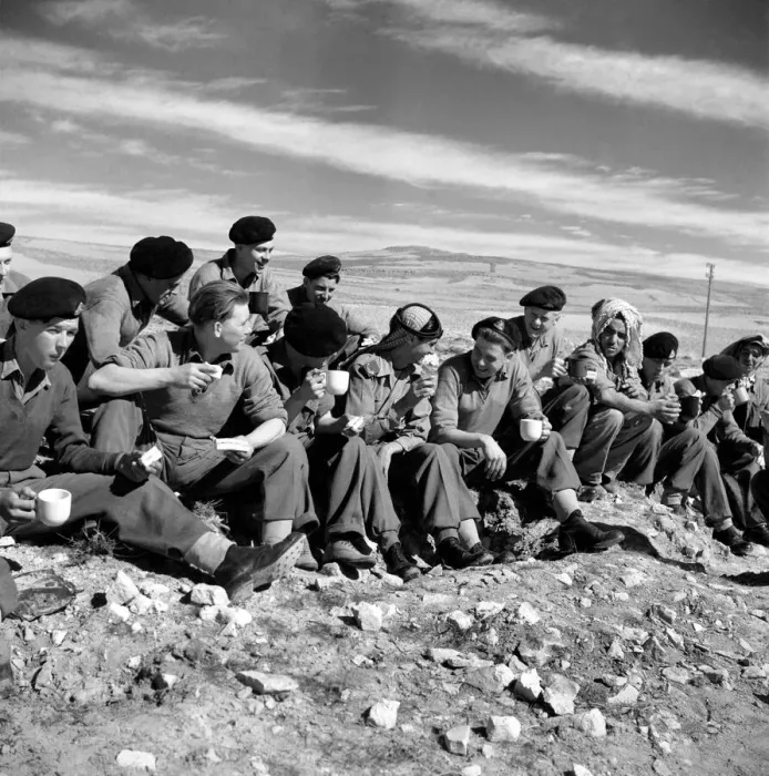 Framed Print : British soldiers in Petra. trans - Jordan. March 1952 C1289-003