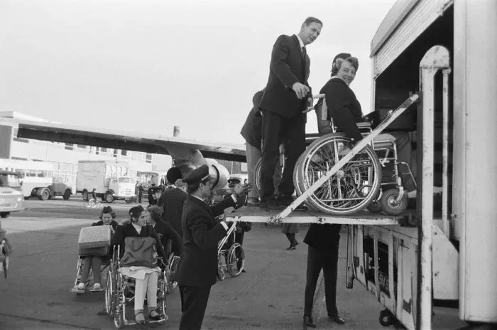 Framed Print : The British team left London Heathrow Airport this morning for the Stoke Mandeville Framed Print : The British team left London Heathrow Airport this morning for the Stoke Mandeville