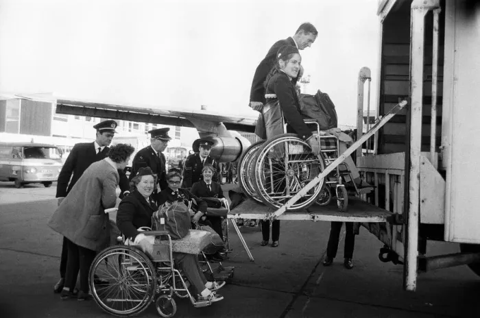 Framed Print : The British team left London Heathrow Airport this morning for the Stoke Mandeville Framed Print : The British team left London Heathrow Airport this morning for the Stoke Mandeville