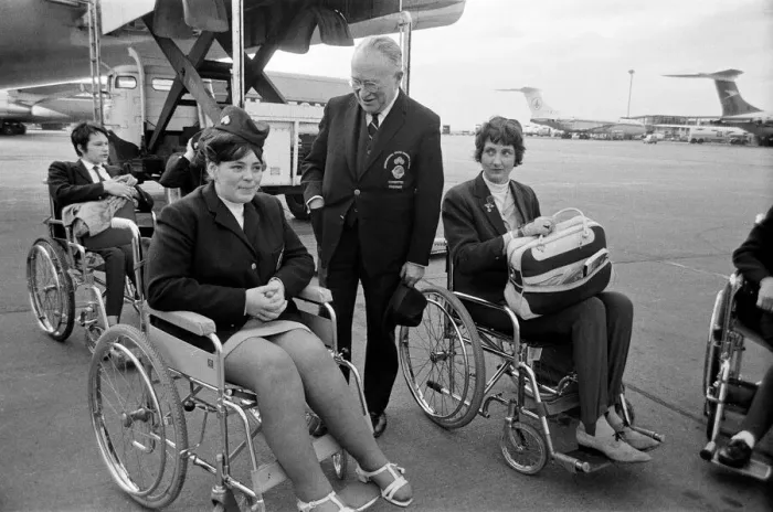 Framed Print : The British team left London Heathrow Airport this morning for the Stoke Mandeville Framed Print : The British team left London Heathrow Airport this morning for the Stoke Mandeville