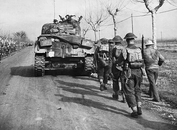 British troops advance north of Anzio. 10th February 1944