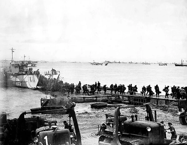 British troops arrive at Juno beach Normandy as part of the invasion force against