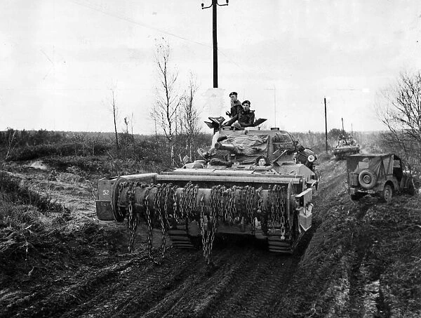 British troops drive into Germany - first pictures from Geilenkirchen area