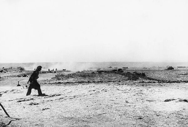 British troops holding positions on the Catania Plain. 28th July 1943