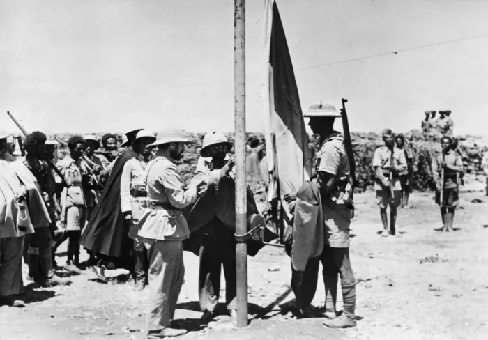 Framed Print : While British Troops under Lieutenant General Cunningham were occupying Addis Ababa Framed Print : While British Troops under Lieutenant General Cunningham were occupying Addis Ababa