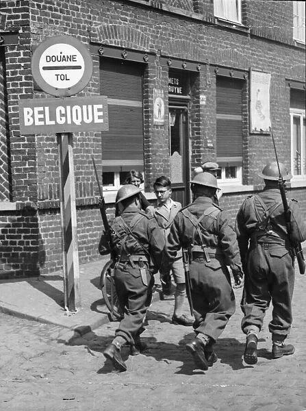 British Troops march into Belgium. Picture taken circa 12th May 1940