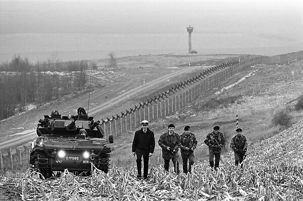 British troops patrolling the Berlin Wall between East and West Germany