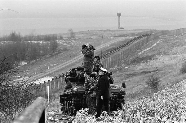 British troops patrolling the Berlin Wall between East and West Germany
