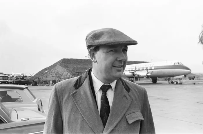 Framed Print : British United Airways managing director Freddie Laker with some of his own aircraft Framed Print : British United Airways managing director Freddie Laker with some of his own aircraft