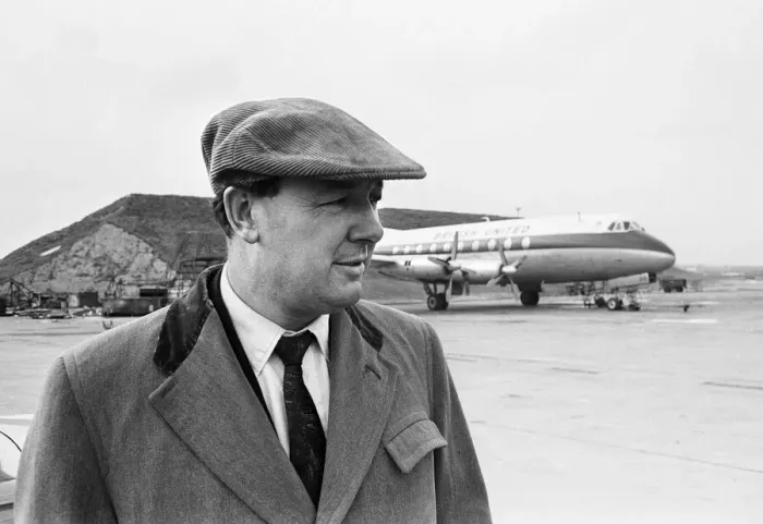 Framed Print : British United Airways managing director Freddie Laker with some of his own aircraft Framed Print : British United Airways managing director Freddie Laker with some of his own aircraft