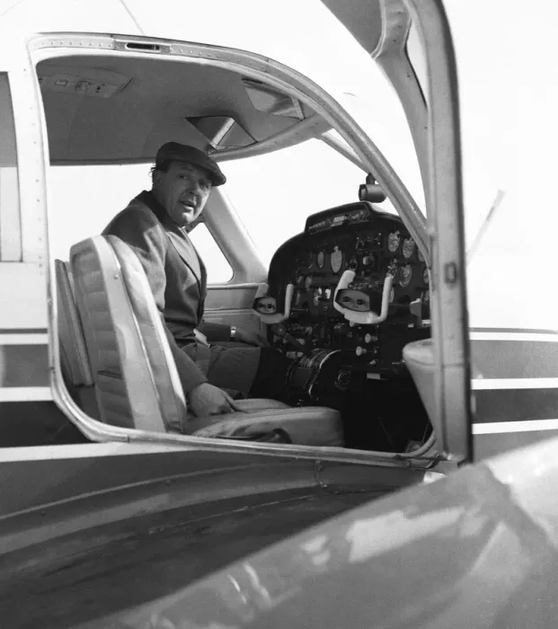 Framed Print : British United Airways managing director Freddie Laker with some of his own aircraft Framed Print : British United Airways managing director Freddie Laker with some of his own aircraft