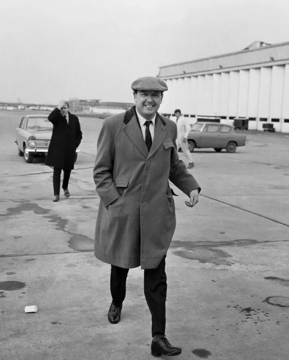 Framed Print : British United Airways managing director Freddie Laker with some of his own aircraft Framed Print : British United Airways managing director Freddie Laker with some of his own aircraft