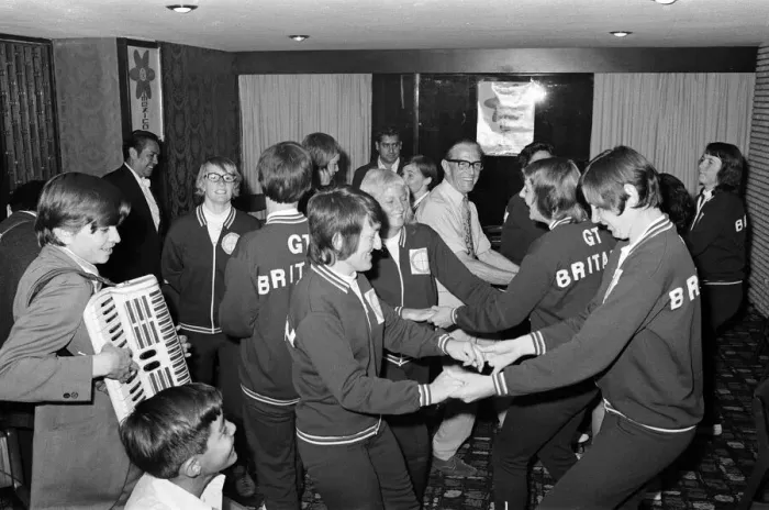 Framed Print : The British Womens football team in Mexico City for the Womens World Cup