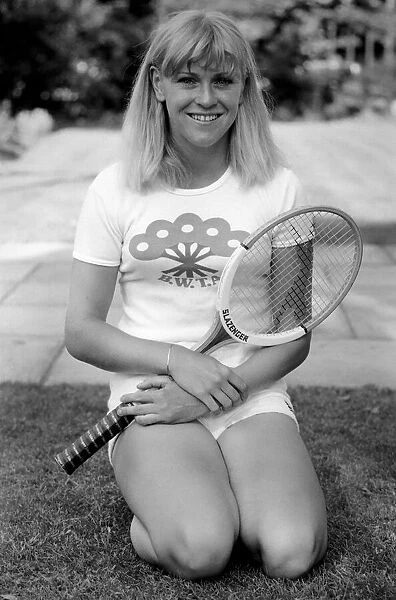 British womens number one tennis player Sue Barker relaxes during a photo shoot