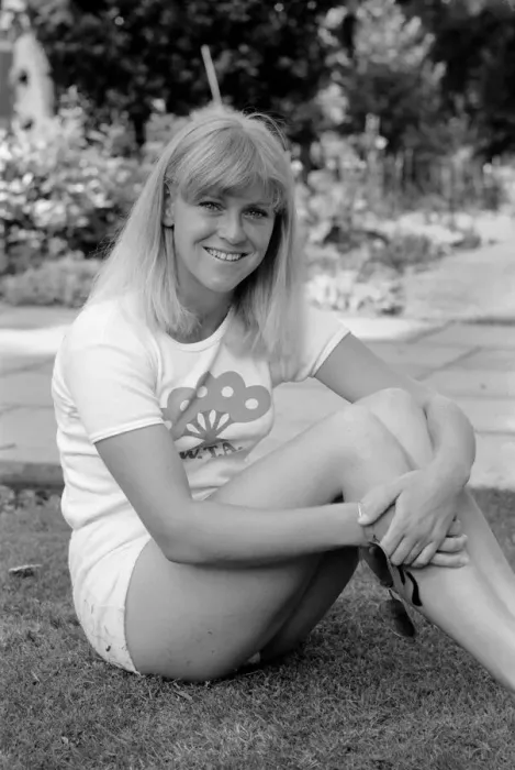 Framed Print : British womens number one tennis player Sue Barker relaxes during a photo shoot