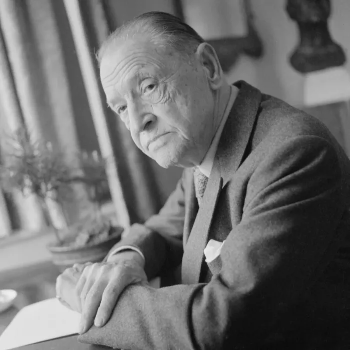 Framed Print : British writer William Somerset Maugham photographed at his home. April 1959