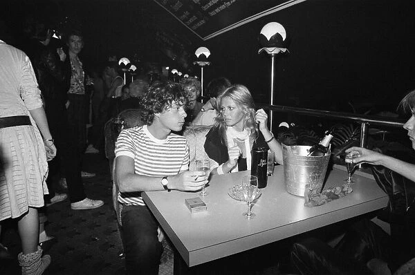 Britt Ekland and friend at the Music Machine in Londons Camden Town. 26th June 1982