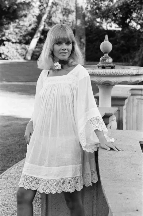 Framed Print : Britt Ekland, Swedish actress, pictured at home in Beverly Hills, Los Angeles, California