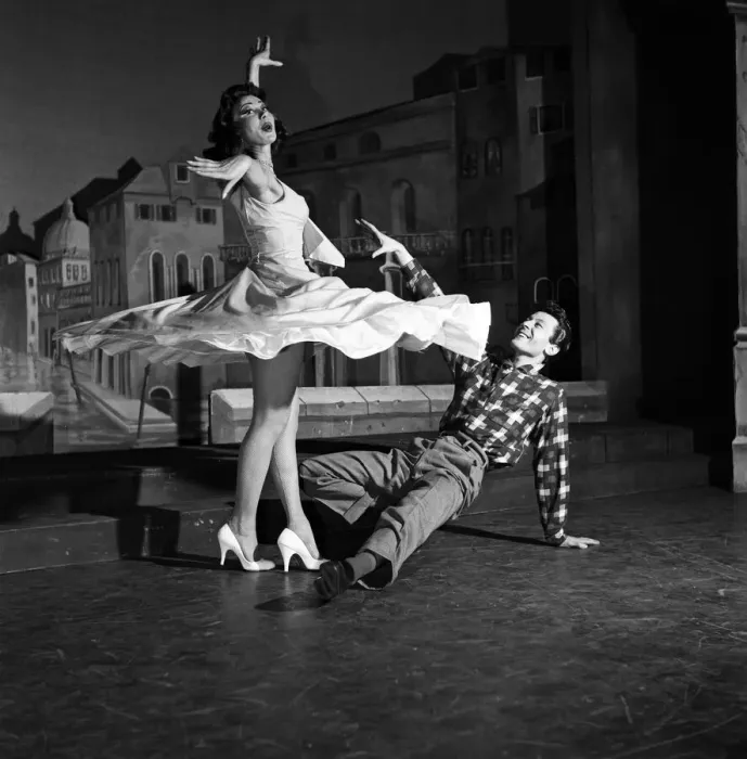 Framed Print : Brother and sister Joyce and Lionel Blair rehearsing a dance routine for the ITV show