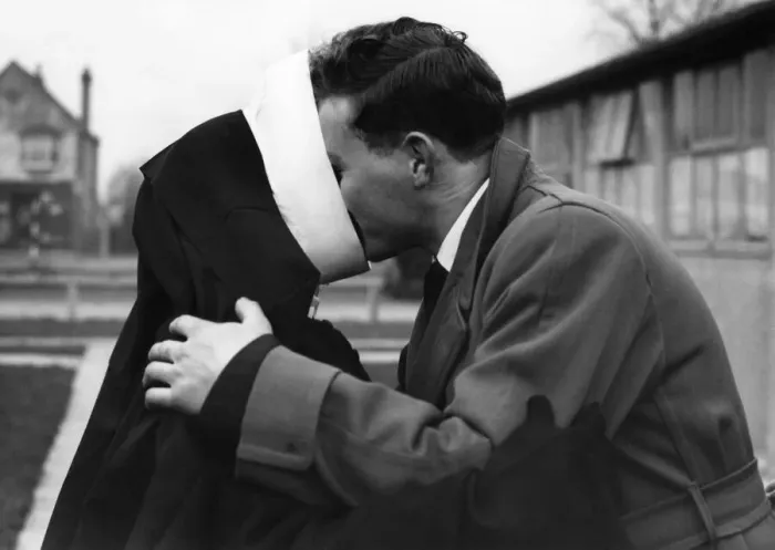 Framed Print : Brother And Sister, The nuns wimple hides a kiss - and a story Framed Print : Brother And Sister, The nuns wimple hides a kiss - and a story