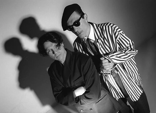 Brothers Russell Mael and Ron Mael of the Sparks pop group pose for a photograph