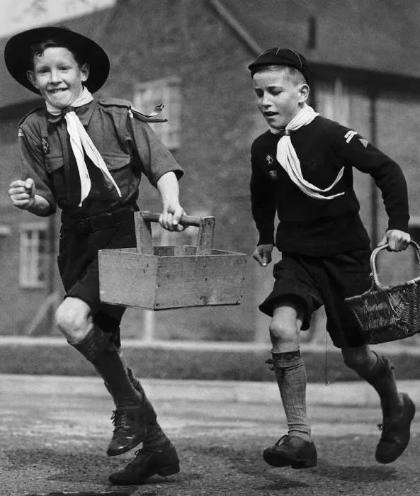 Framed Print : Two brothers Scout Patrick aged 11 and Cub Michael Troy aged 10 raced into the money Framed Print : Two brothers Scout Patrick aged 11 and Cub Michael Troy aged 10 raced into the money