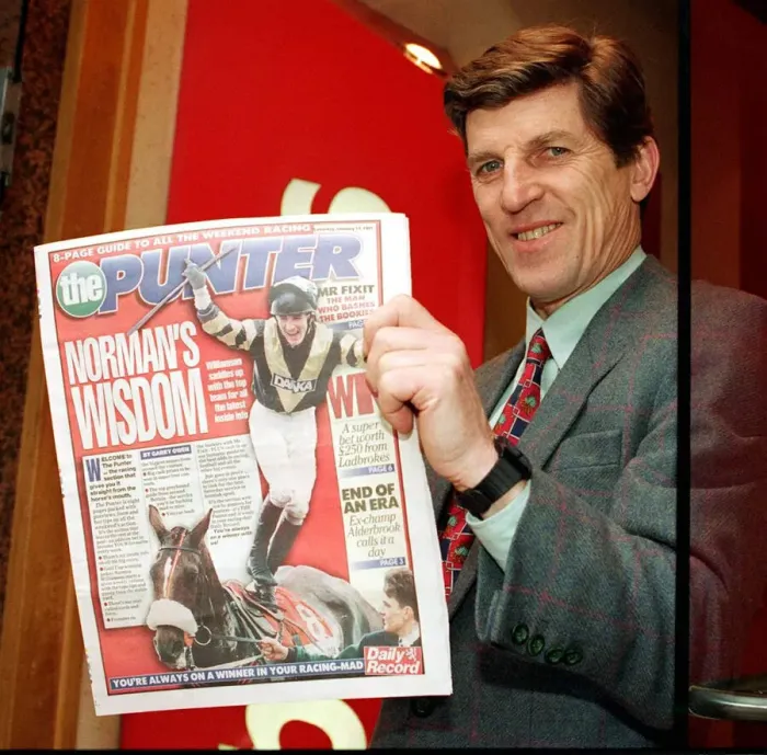 Framed Print : Brough Scott - TV Presenter - at Ladbrokes bookies in Hope Street Framed Print : Brough Scott - TV Presenter - at Ladbrokes bookies in Hope Street