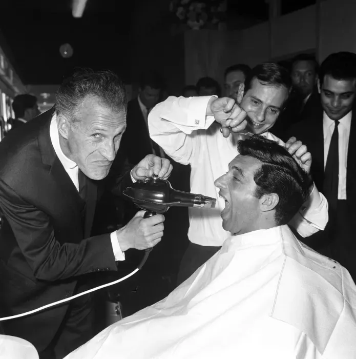 Framed Print : Bruce Forsyth and Frankie Vaughan attend the opening of celebrity hairdresser Gay Framed Print : Bruce Forsyth and Frankie Vaughan attend the opening of celebrity hairdresser Gay