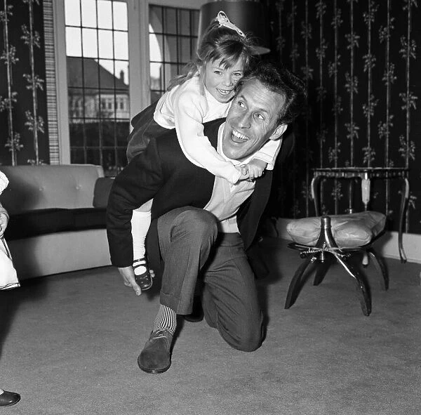 Bruce Forsyth is pictured at home in Mill Hill with his daughter Debbie