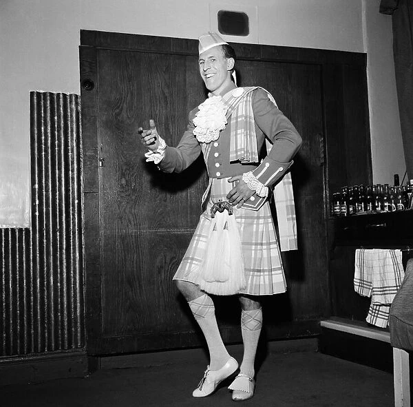 Bruce Forsyth in Scottish costume which he appears in during a new Palladium show