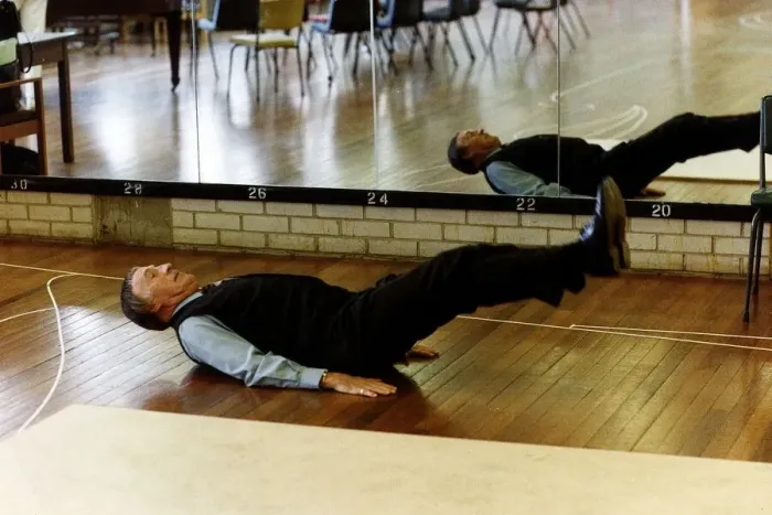 Framed Print : Bruce Forsyth TV Presenter and Comedian exercising in Gymnasium