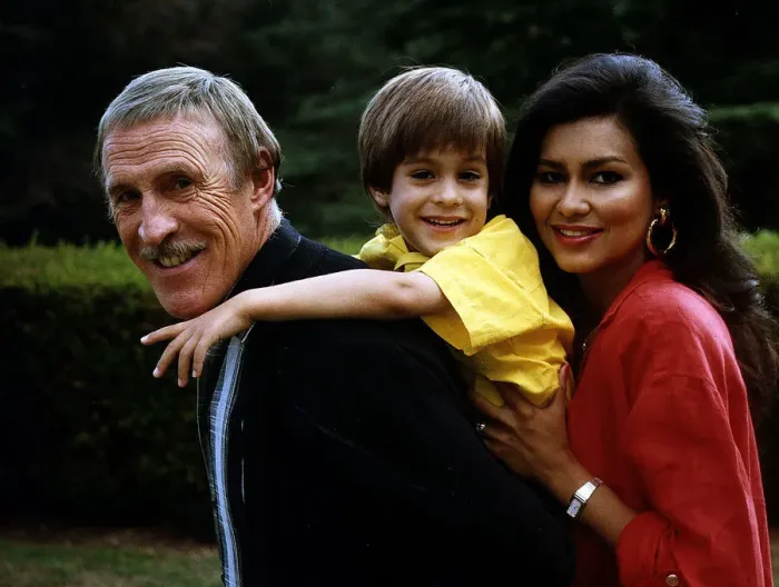 Framed Print : Bruce Forsyth, TV Presenter, with wife and son Framed Print : Bruce Forsyth, TV Presenter, with wife and son