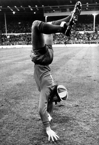 Bruce Grobbelaar of Liverpool doing hand stand Liverpool V Tottenham League Cup