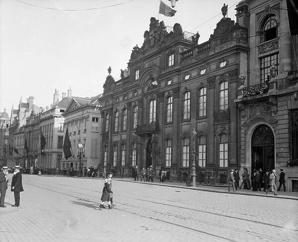 Brussels street scene in the days leading up to the occupation of the capital by