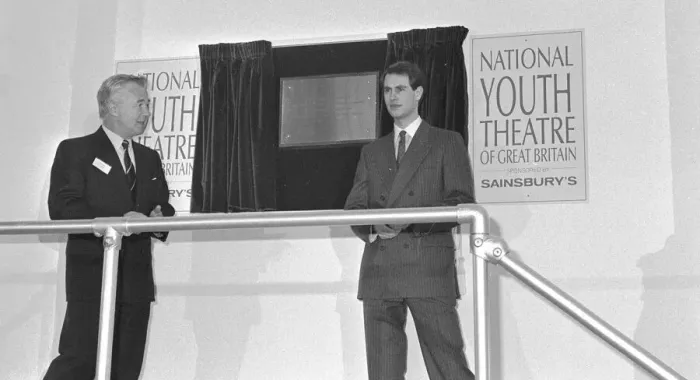 Framed Print : Bryan Forbes & Prince Edward at the National Youth Theatre. 31  /  3  /  1988. - March 1988