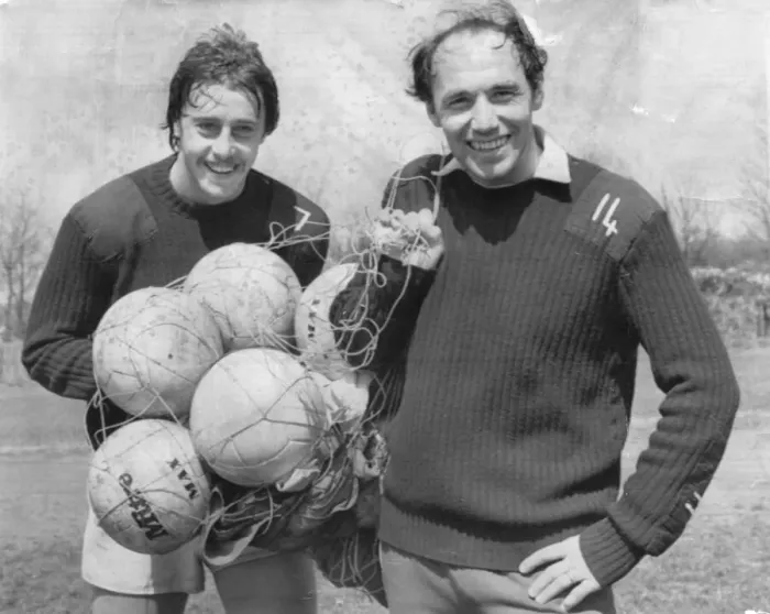Framed Print : Bryan Robson Sunderland football player (right) with team mate John Hawley