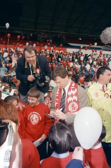 Framed Print : Bryan Robson being unveiled as the new Manager for Middlesbrough F. C Framed Print : Bryan Robson being unveiled as the new Manager for Middlesbrough F. C